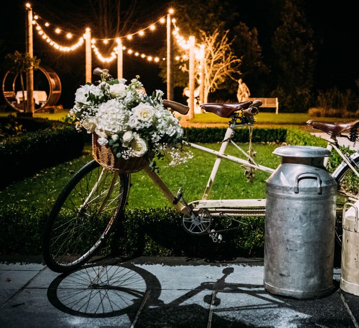 Vintage Tandem Bicycle and Milk Churns