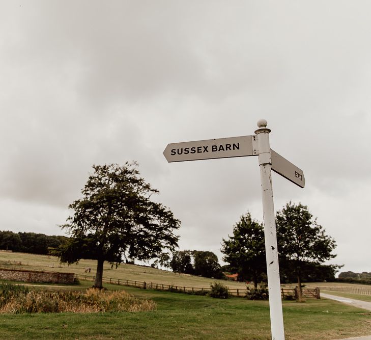 Signs for Norwich barn wedding venue