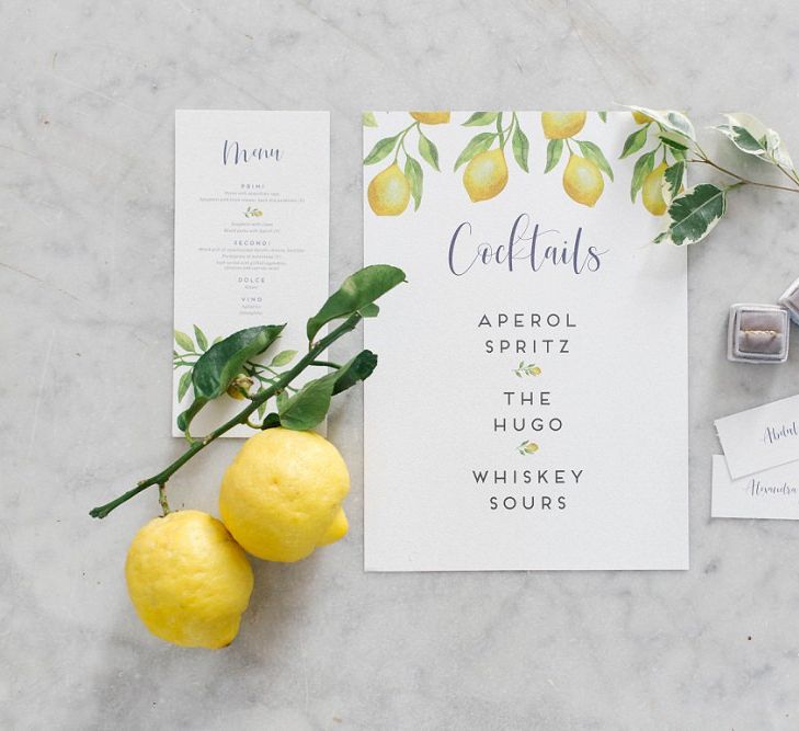 Lemon Wedding Decor and Lemon Wedding Stationery