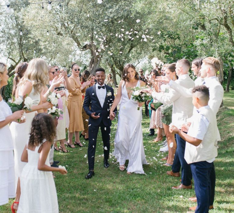 Confetti Exit For Bride and Groom In Sorrento Wedding