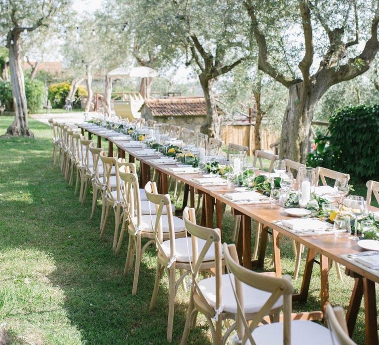 Lemon Wedding Decor For Outside Wedding In Italy