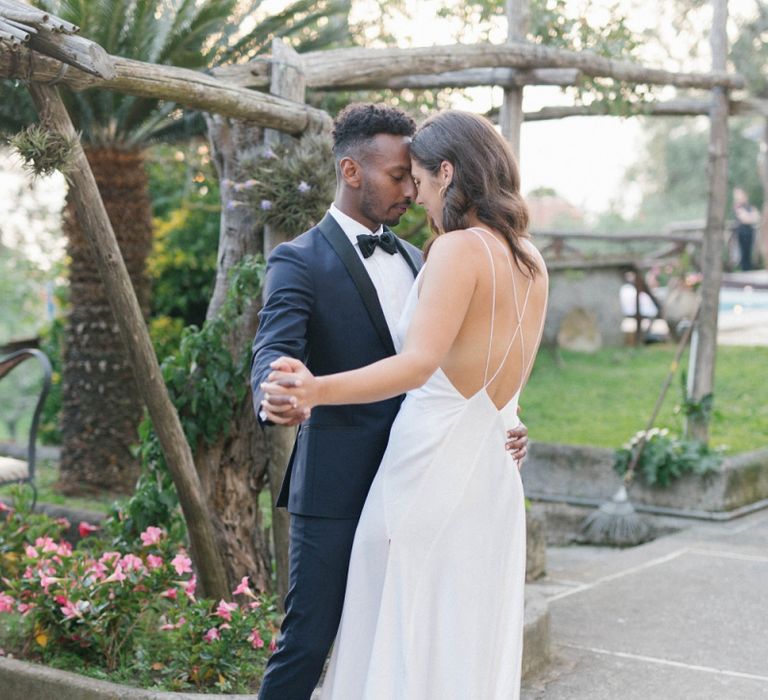 Bride and Groom Dance In Italian Villa Wedding