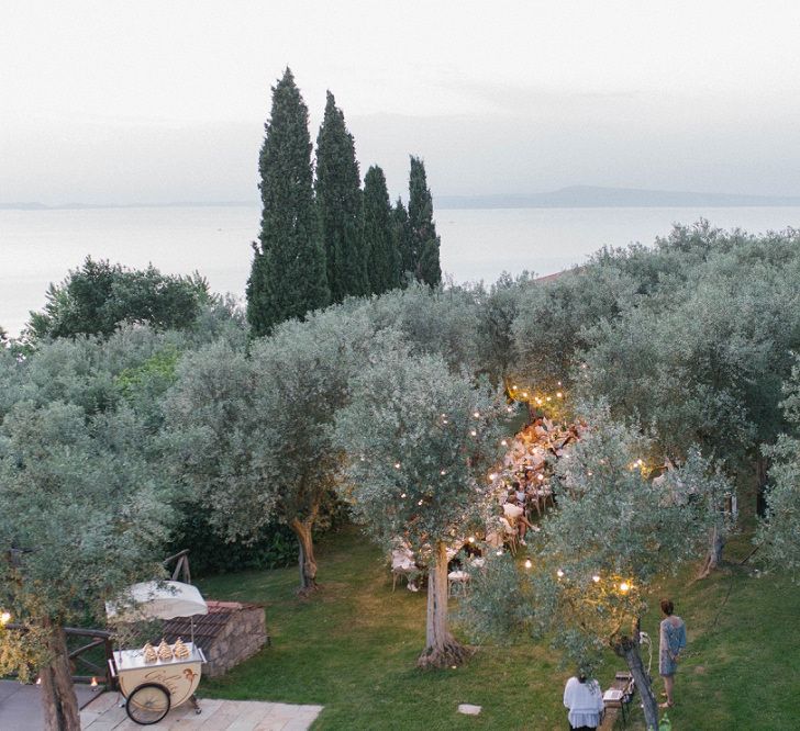 Pontoon Lighting For Italian Villa Wedding