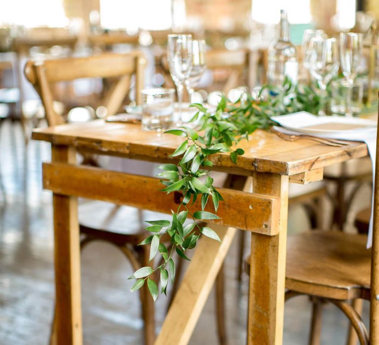 Greenery Table Runner for Wooden Tablescape