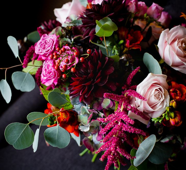 Autumnal Village Wedding with Deep Red &amp; Blue Colour Scheme at Ramster Hall, Surrey | Watters Bridal Gown | Warehouse Bridesmaid Dresses | Navy Suit Supply Suits | Tony Hart Photo