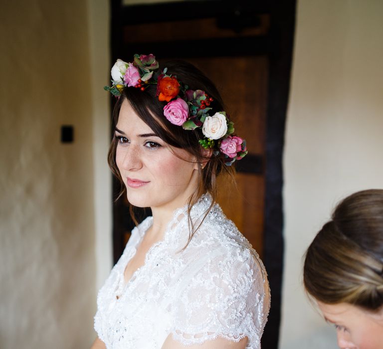 Autumnal Village Wedding with Deep Red &amp; Blue Colour Scheme at Ramster Hall, Surrey | Watters Bridal Gown | Warehouse Bridesmaid Dresses | Navy Suit Supply Suits | Tony Hart Photo