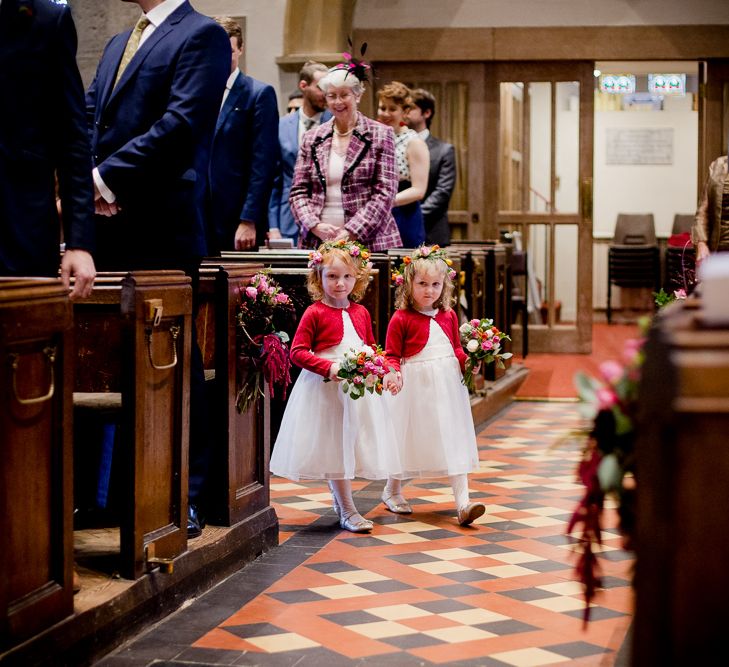 Autumnal Village Wedding with Deep Red &amp; Blue Colour Scheme at Ramster Hall, Surrey | Watters Bridal Gown | Warehouse Bridesmaid Dresses | Navy Suit Supply Suits | Tony Hart Photo