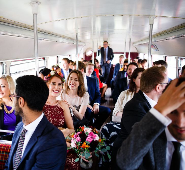 Autumnal Village Wedding with Deep Red &amp; Blue Colour Scheme at Ramster Hall, Surrey | Watters Bridal Gown | Warehouse Bridesmaid Dresses | Navy Suit Supply Suits | Tony Hart Photo