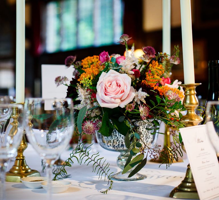 Autumnal Village Wedding with Deep Red &amp; Blue Colour Scheme at Ramster Hall, Surrey | Watters Bridal Gown | Warehouse Bridesmaid Dresses | Navy Suit Supply Suits | Tony Hart Photo