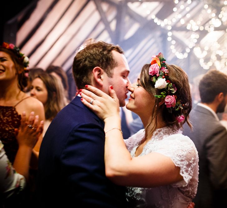 Autumnal Village Wedding with Deep Red &amp; Blue Colour Scheme at Ramster Hall, Surrey | Watters Bridal Gown | Warehouse Bridesmaid Dresses | Navy Suit Supply Suits | Tony Hart Photo