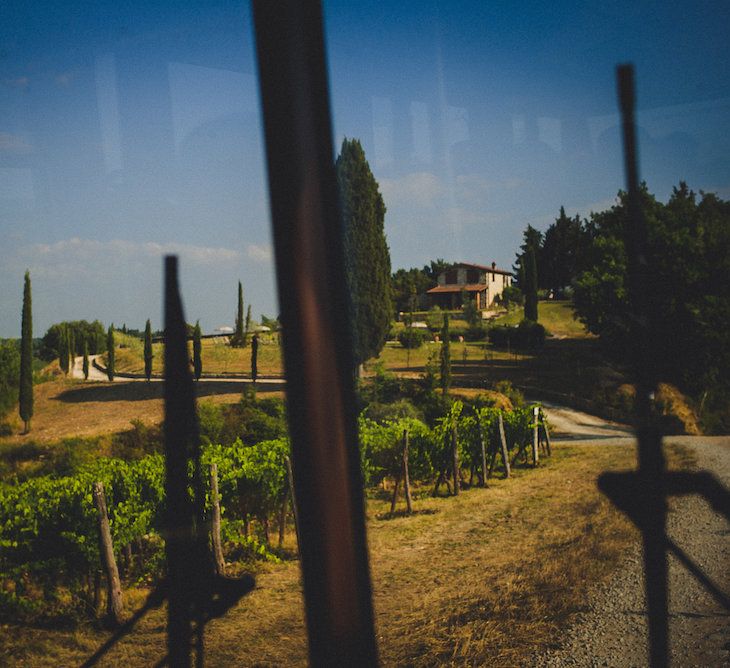 La Pieve Marsina. Intimate Prosecco Pool Party Wedding in Tuscany. Bride wears Livio Lacurre Gown, Groom wears Beggars Run Custom Suit. Photography by Livio Lacurre.