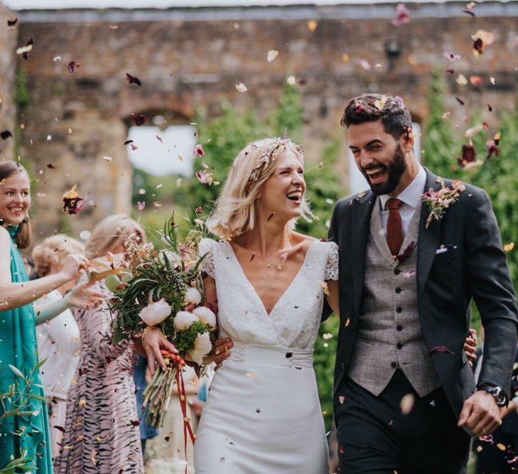 Confetti shot at outdoor ceremony