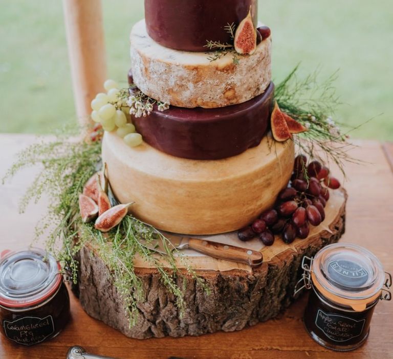 Cheese tower cake with mice toppers