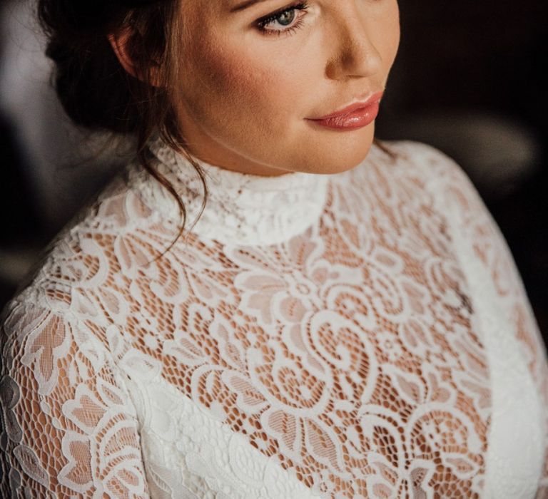 Bride wearing Karen Willis Holmes Bridal