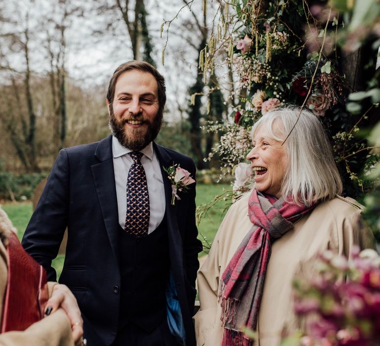 Guests arriving at wedding