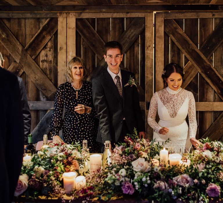 Bride and groom at top table