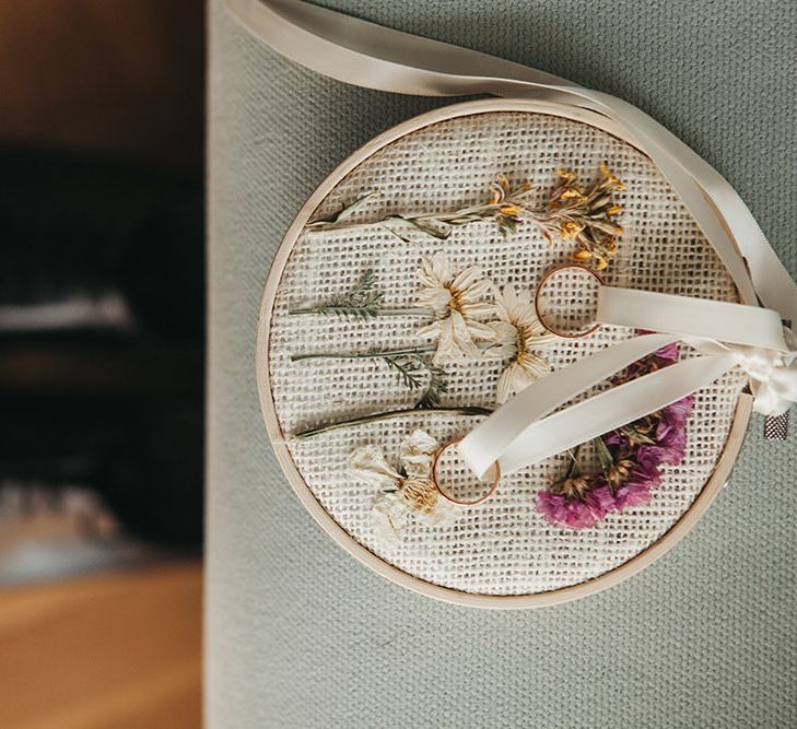 Wedding Rings on Embroidery Hoop