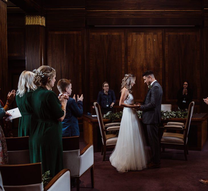 Bride and groom tie the knot at Stoke Newington Town Hall