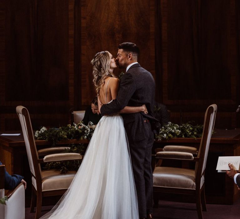 Bride and groom tie the knot at Stoke Newington Town Hall