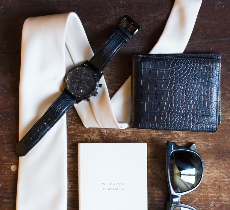 Groomsmen Accessories: Tie, Watch, Wallet, Sunglasses  | Four Day Italian Destination Wedding at Frattoria Mansi Bernadini Planned by Weddings by Emily Charlotte | Cecelina Photography