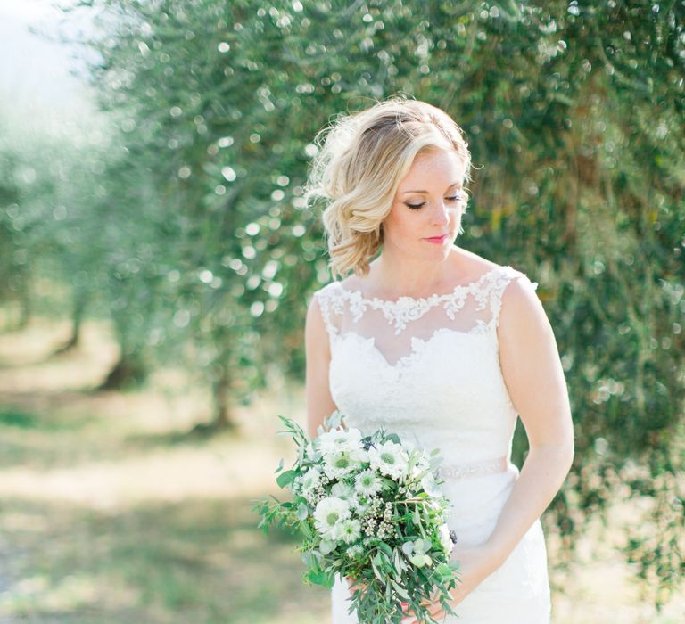 Beautiful Bride in Lace Stella York Wedding Dress | Four Day Italian Destination Wedding at Frattoria Mansi Bernadini Planned by Weddings by Emily Charlotte | Cecelina Photography