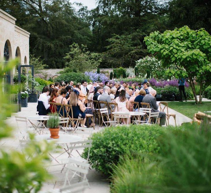 Outdoor wedding ceremony at Middleton Lodge with Acrylic Wedding Signs