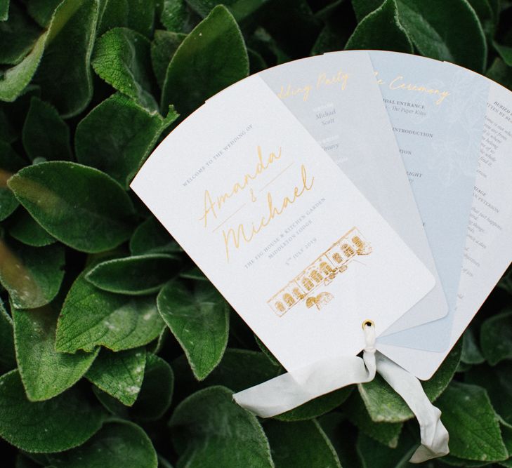 Fan Wedding Invitation Designed by Amanda Michelle Design &amp; Stationery