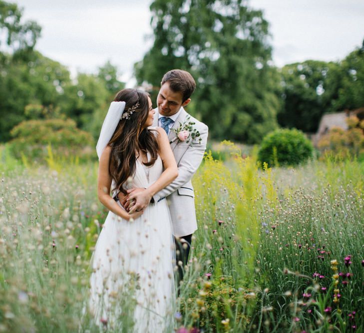 Bride and Groom Portrait in the Vines