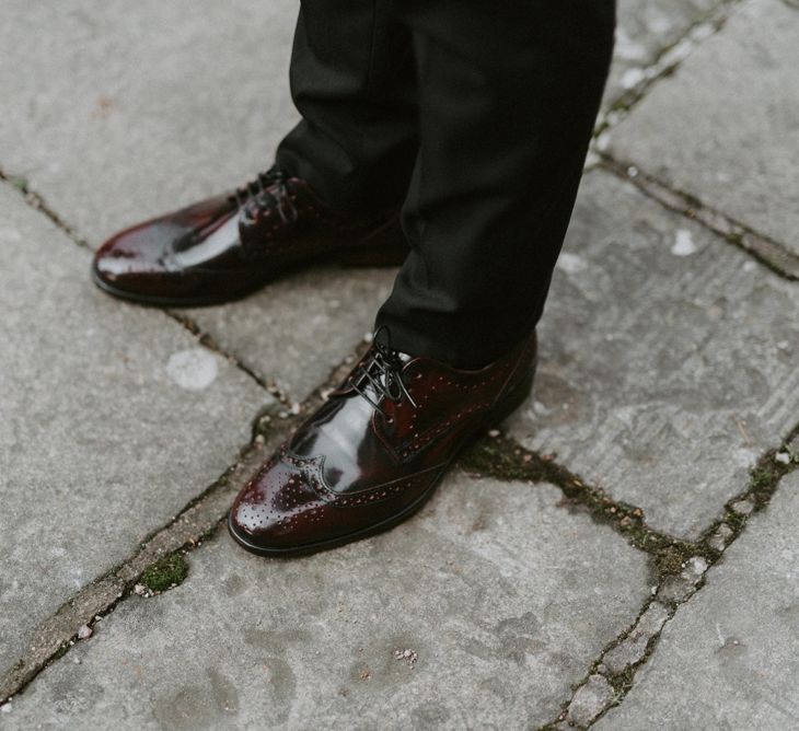 Groom in Burgundy Brogues