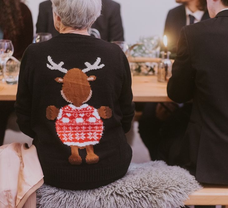 Wedding Guests in Christmas Jumpers