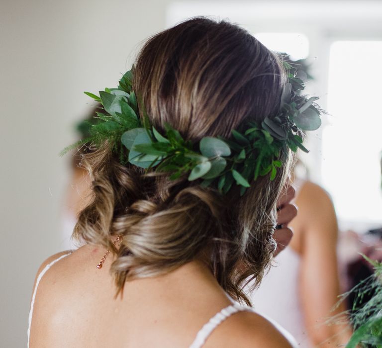 Foliage In Hair For Bridesmaids // Dewsall Court Wedding With Bride In Fishtail Gown 'Adele' By Augusta Jones With Images From Chris Barber Photography And Film From Blooming Lovely Films