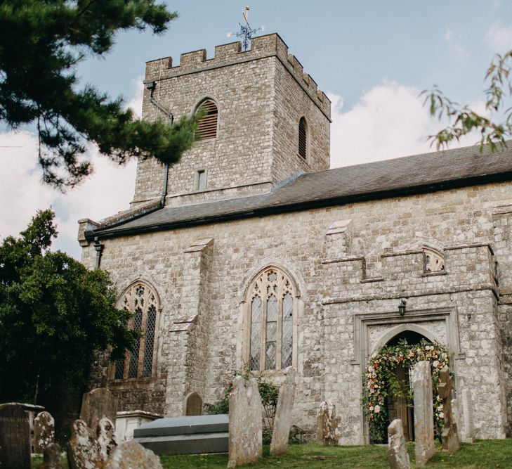 Church Wedding Ceremony | Bride in Karen Willis Holmes | Groom in Custom Made Suit by Suit Supply | Summer Wedding at Family Home in Kent | Glass Marquee from Academy Marquees | Frances Sales Photography