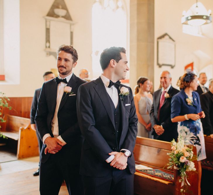 Church Wedding Ceremony | Bride in Karen Willis Holmes | Groom in Custom Made Suit by Suit Supply | Summer Wedding at Family Home in Kent | Glass Marquee from Academy Marquees | Frances Sales Photography