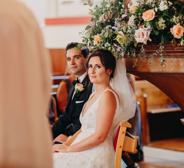 Flowers from Topiary Tree | Church Wedding Ceremony | Bride in Karen Willis Holmes | Groom in Custom Made Suit by Suit Supply | Summer Wedding at Family Home in Kent | Glass Marquee from Academy Marquees | Frances Sales Photography