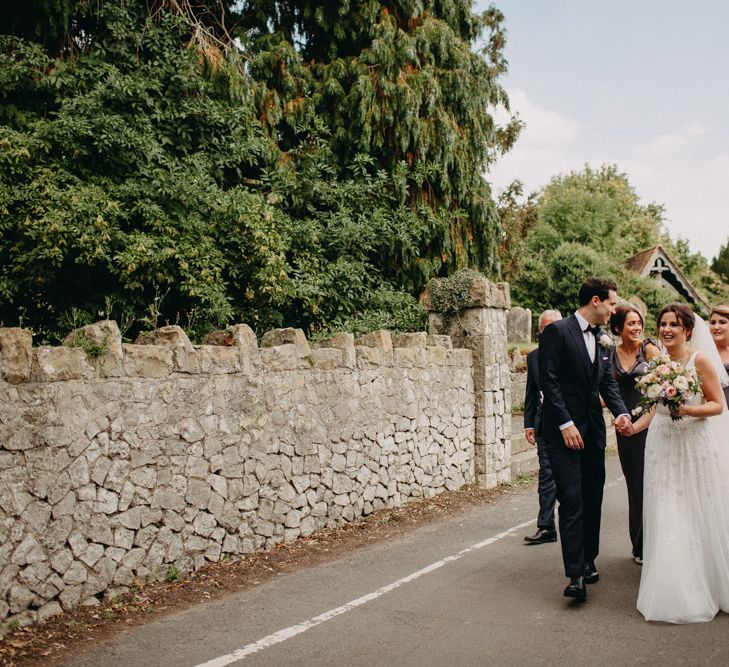 Church Wedding Ceremony | Bride in Karen Willis Holmes | Groom in Custom Made Suit by Suit Supply | Summer Wedding at Family Home in Kent | Glass Marquee from Academy Marquees | Frances Sales Photography