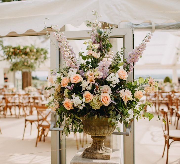 Flowers from Topiary Tree | Bride in Karen Willis Holmes | Groom in Custom Made Suit by Suit Supply | Summer Wedding at Family Home in Kent | Glass Marquee from Academy Marquees | Frances Sales Photography