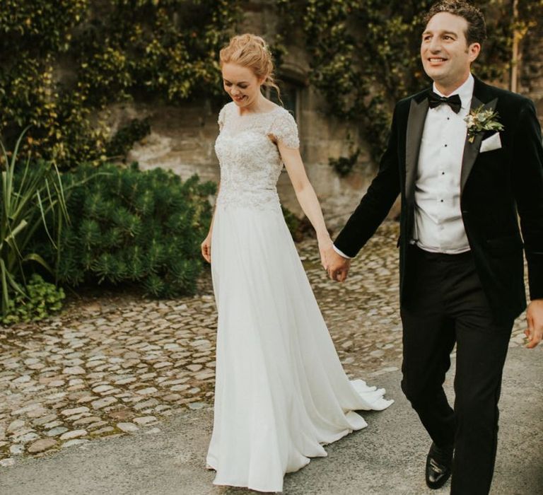 Ivory &amp; Co Bridal dress with lace cap sleeves