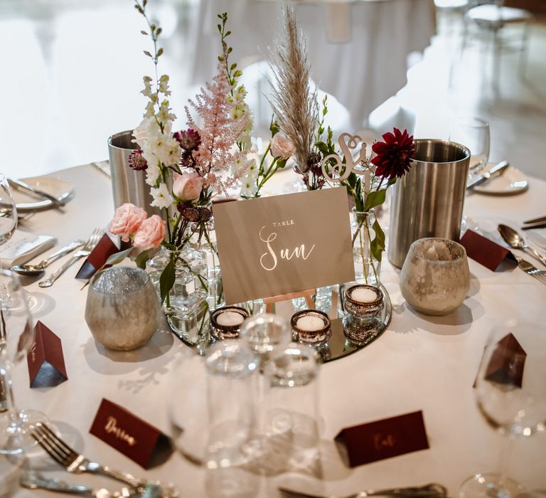 Wedding reception centrepiece decor