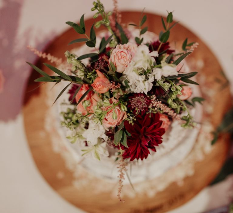 Floral cake topper wedding flowers