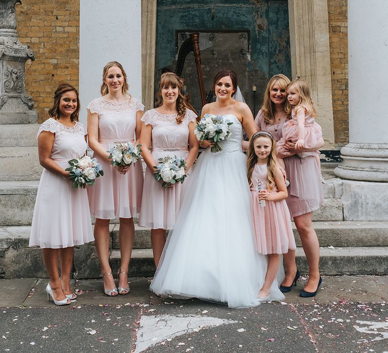 Pink Dresses For Bridesmaids // The Groucho Club Private Members Club London Wedding With Bride In Sequinned Dress &amp; Flowers By Daisy Ellen Images By Miss Gen Photography