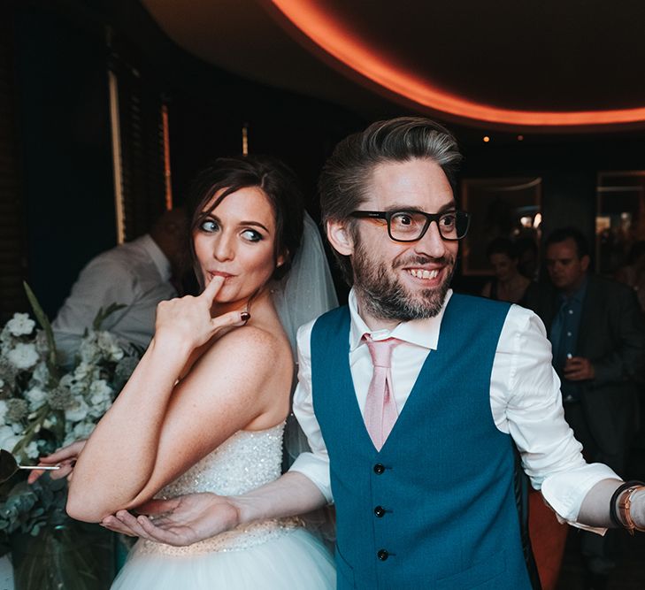 The Groucho Club Private Members Club London Wedding With Bride In Sequinned Dress &amp; Flowers By Daisy Ellen Images By Miss Gen Photography