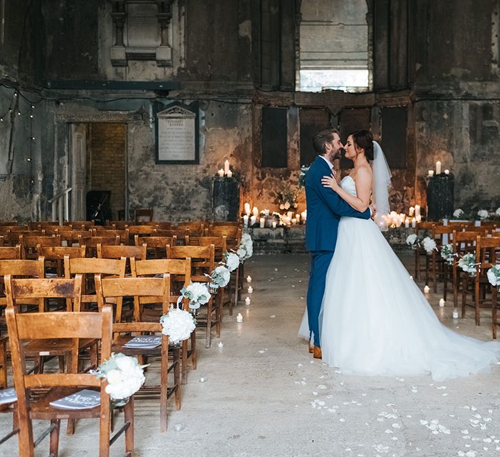 Asylum Chapel Wedding Ceremony // The Groucho Club Private Members Club London Wedding With Bride In Sequinned Dress &amp; Flowers By Daisy Ellen Images By Miss Gen Photography