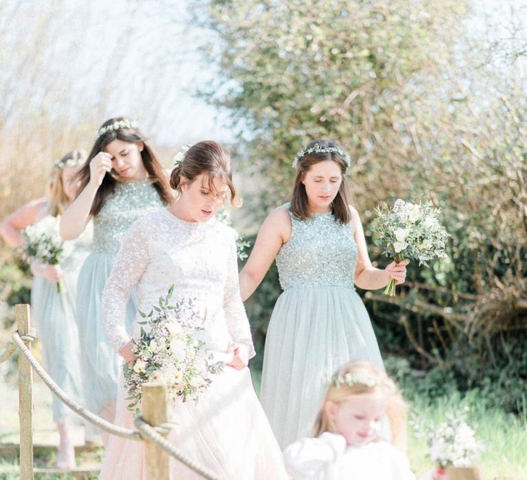 Bridal Party in Embellished Dresses