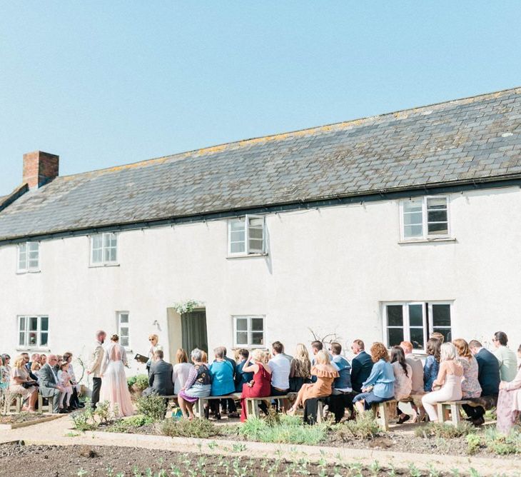 Outdoor Wedding Ceremony at River Cottage in Dorset