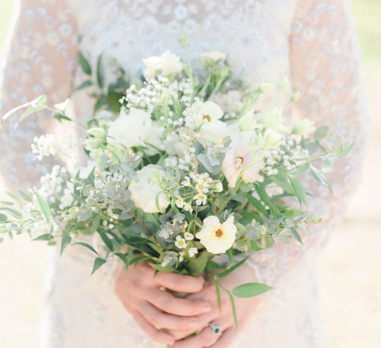 White and Green Just Picked Wedding Bouquet