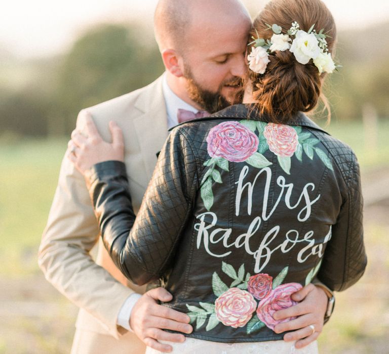 Personalised Leather Jacket Bridal Cover Up