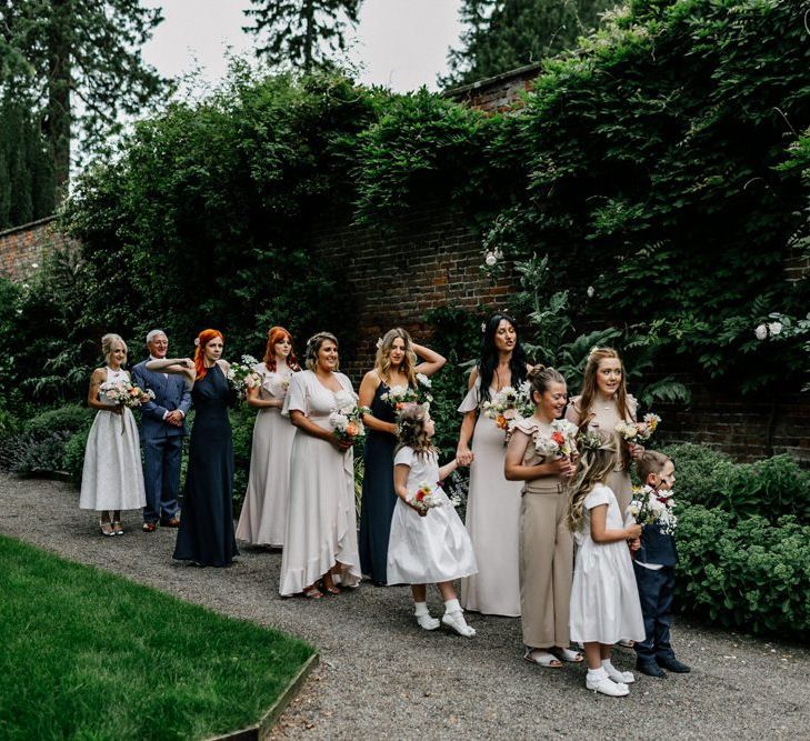 Bridal Party Prepare to Enter Ceremony