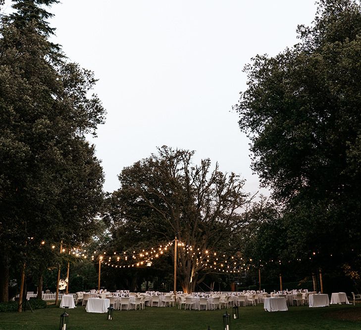 Pontoon lighting for wedding reception