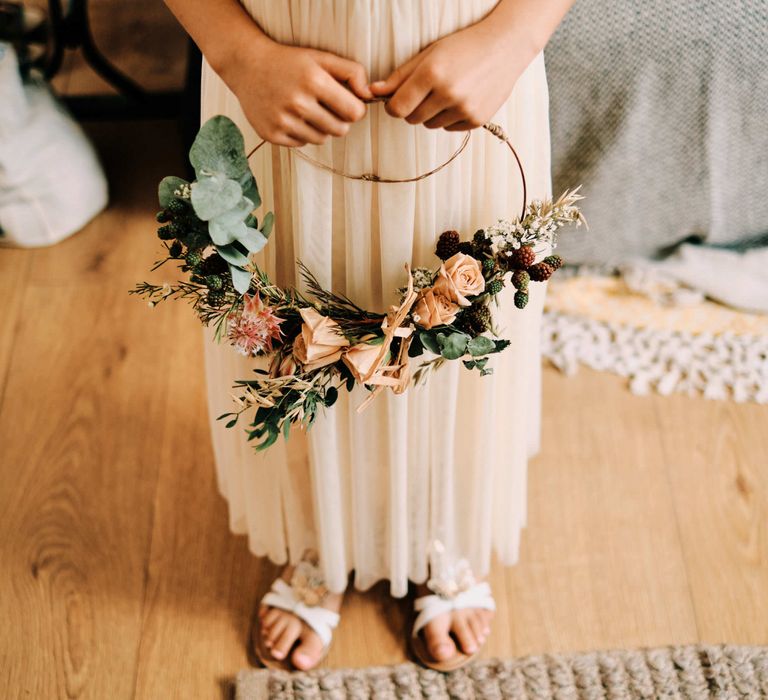 Hoop flower girl bouquet