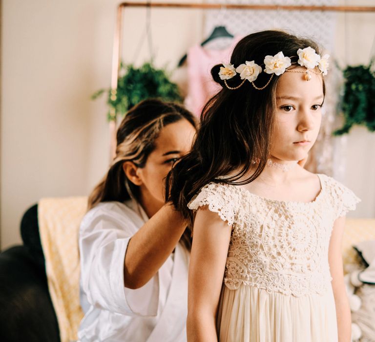 Flower girl with flower crown